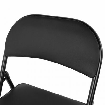 Стул складной BRABIX "Golf Plus CF-003 КОМФОРТ", черный каркас, кожзам черный, В КОРОБЕ, 533026 Стул складной BRABIX "Golf Plus CF-003 КОМФОРТ", черный каркас, кожзам черный, В КОРОБЕ, 533026