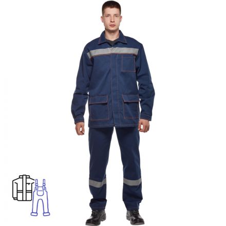 Костюм рабочий летний муж л28-КПК с СОП т.син64-66/170-176 артВалькирия