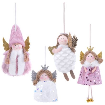 Украшение елочное 16 см, "Принцесса", полиэстер, ассорти 4 дизайна, ЗОЛОТАЯ СКАЗКА, 592608