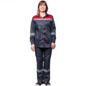 Костюм рабочий летний жен. л20-КБР сер/красн (р.52-54) 158-164 (Арсенал-СП)