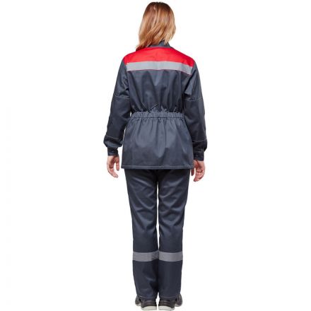 Костюм рабочий летний жен. л20-КБР сер/красн (р.52-54) 158-164 (Арсенал-СП)