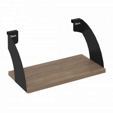 Навесные полки. Кронштейны+ЛДСП полка 400мм MAN-41-4 Дуб аризона/Чёрный металл 400*220*200