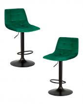Набор 2 шт Стул барный DOBRIN TAILOR BLACK, зеленый велюр (MJ9-88)
