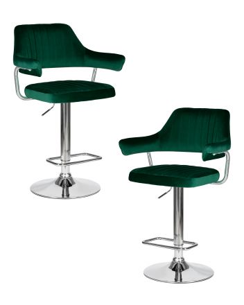 Набор 2 шт Стул барный DOBRIN CHARLY, зеленый велюр (MJ9-88)