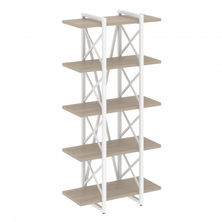 Loft Стеллаж на регулируемых опорах-5 полок VR.L-MST.O-5.4V Дуб аттик/Белый металл 800*400*1650