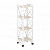 Loft Стеллаж на колесных опорах-4 полки VR.L-MST.K-4.4 Денвер светлый/Белый металл 400*400*1334