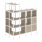 Loft Угловой внешний стеллаж наборный VR.L-57 Дуб аттик/Белый металл 862*1694*1869