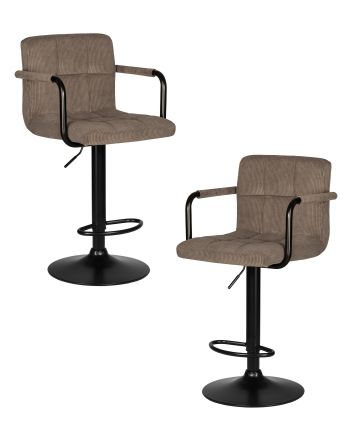 Набор 2 шт Стул барный DOBRIN KRUGER ARM BLACK, какао вельвет (LAR-E2041-05) Набор 2 шт Стул барный DOBRIN KRUGER ARM BLACK, какао вельвет (LAR-E2041-05)