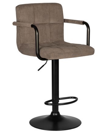 Набор 2 шт Стул барный DOBRIN KRUGER ARM BLACK, какао вельвет (LAR-E2041-05) Набор 2 шт Стул барный DOBRIN KRUGER ARM BLACK, какао вельвет (LAR-E2041-05)