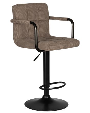 Набор 2 шт Стул барный DOBRIN KRUGER ARM BLACK, какао вельвет (LAR-E2041-05) Набор 2 шт Стул барный DOBRIN KRUGER ARM BLACK, какао вельвет (LAR-E2041-05)