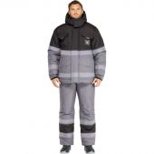 Костюм рабочий зимний мужской з50-КПК СОП сер/черн р.56-58/170-176