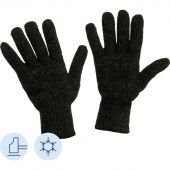 Перчатки защитные трикотажн КОМУС утепленные двойные цв. черный (5 пар/уп.)