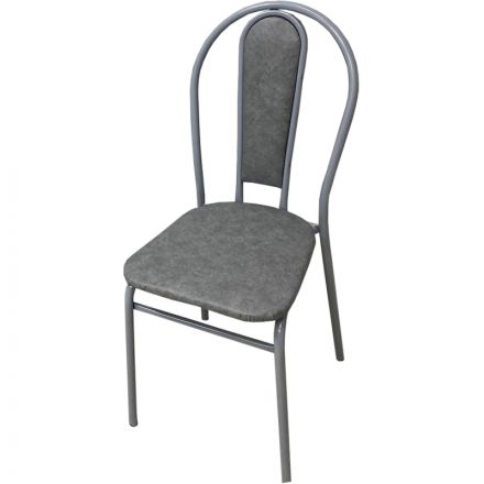 Стул металлический с мягкой спинкой титан-серый 4351