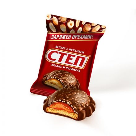Конфеты шоколадные Степ шоколадные, десерт с печеньем Славянка, 1кг