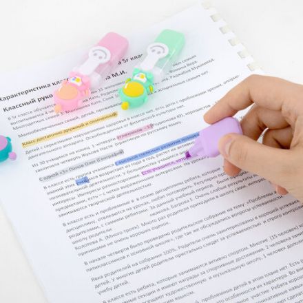 Набор текстовыделителей с топперами 6 ЦВЕТОВ ПАСТЕЛЬ, "КОСМО", линия 1-4 мм, FUNSTER (ФАНСТЕР), 152654