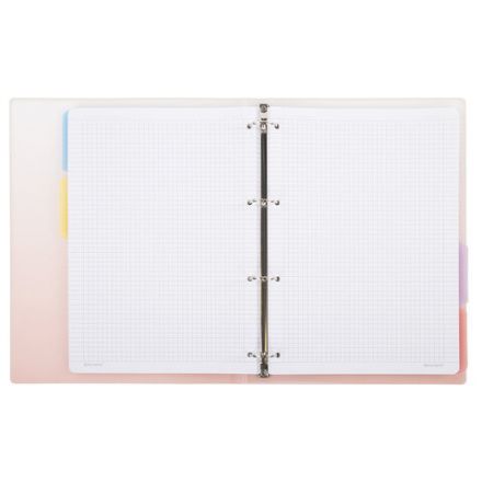 Тетрадь на кольцах БОЛЬШАЯ 305х235 мм А4, 120 л., пластик, с разделителями, BRAUBERG, Красный, 404626