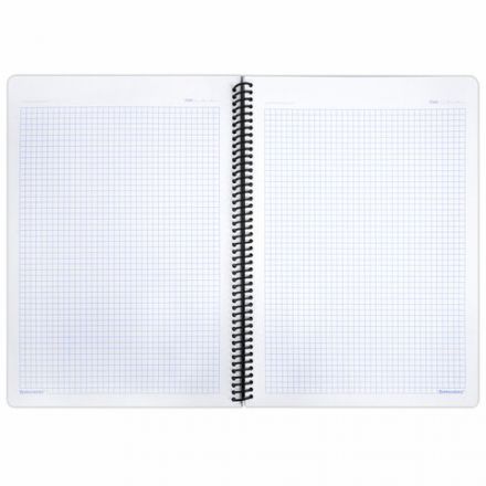 Тетрадь обложка пластик, А4, 120 л., спираль пластик, клетка, BRAUBERG "Metropolis", черный, 404740