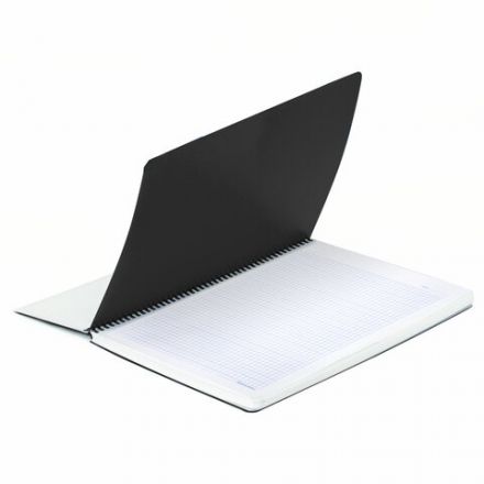 Тетрадь обложка пластик, А4, 120 л., спираль пластик, клетка, BRAUBERG "Metropolis", черный, 404740