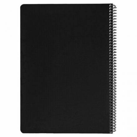 Тетрадь обложка пластик, А4, 120 л., спираль пластик, клетка, BRAUBERG "Metropolis", черный, 404740