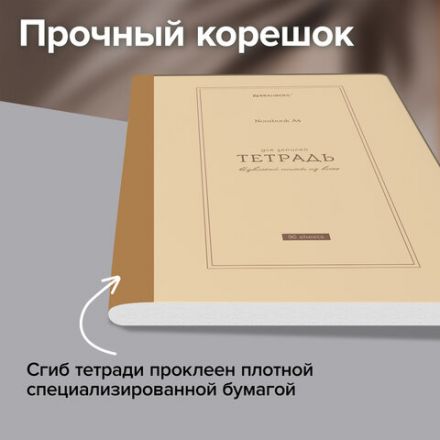 Тетрадь А4 96 л. BRAUBERG, на сшивке с корешком, клетка, обложка картон, "Classic", 405283
