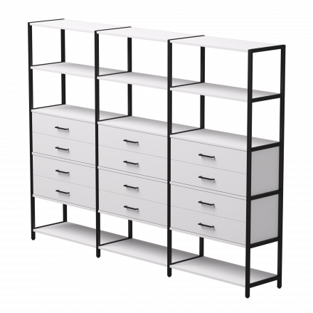 Набор стеллажных систем №10 Everprof EVO 2440x385x1840 Белый/Черный