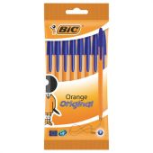 Ручки шариковые BIC "Orange Fine", НАБОР 8 шт., СИНИЕ, линия письма 0,32 мм, пакет, 919228/516351