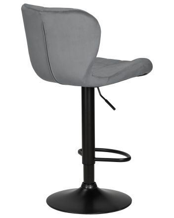 Стул барный DOBRIN BARNY BLACK, серый велюр (MJ9-75)