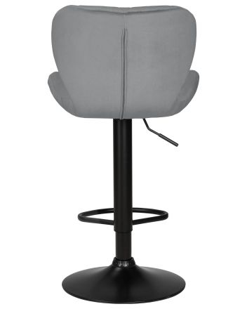 Стул барный DOBRIN BARNY BLACK, серый велюр (MJ9-75)