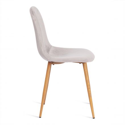 Стул BREEZE (mod. 4724) Велюр/металл , 44 х 53 х 87 см, Light grey (светло-серый) HLR14 / натуральный