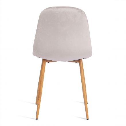 Стул BREEZE (mod. 4724) Велюр/металл , 44 х 53 х 87 см, Light grey (светло-серый) HLR14 / натуральный