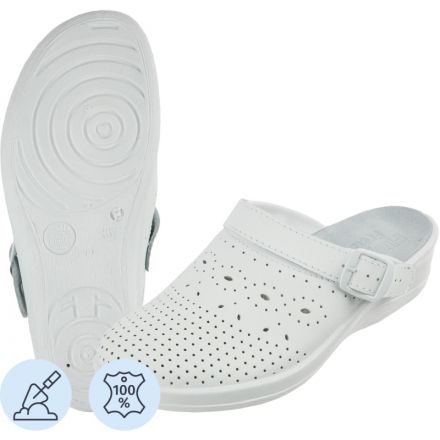 Сабо Ионел мужские из натуральной кожи белые (размер 41)