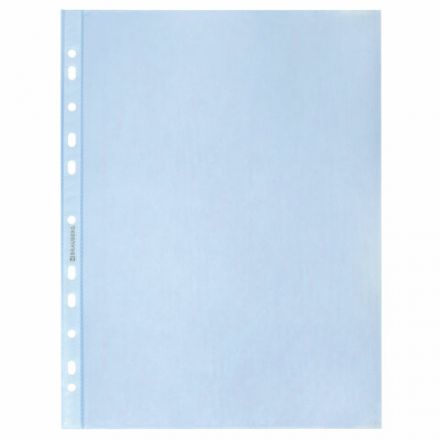 Папки-файлы перфорированные СИНИЕ А4 BRAUBERG, комплект 100 шт., гладкие, 35 мкм, 272675