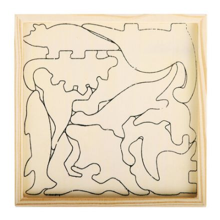 Пазл деревянный развивающий для детей "Динозавры", 17х17 см, BRAUBERG KIDS, 665252