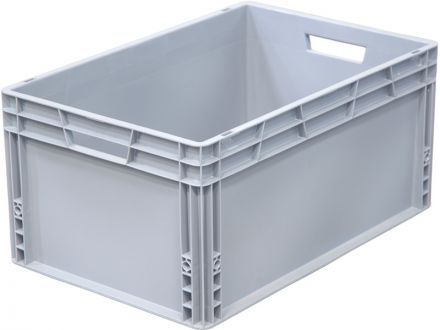 Ящик п/э 600х400х280 сплошной, усиленное дно, цв. серый Ящик п/э 600х400х280 сплошной, усиленное дно, цв. серый