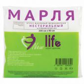Марля медицинская отбеленная NEW LIFE отрез 0,9х3 м, плотность 36 (±2) г/м2, 94262