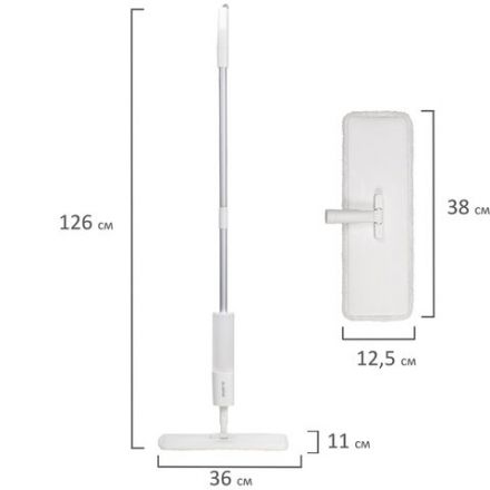 Швабра с распылителем NeoSpray luxe, 2 насадки T-Clean из плотной микрофибры, скребок, LAIMA, 609147