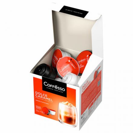 Кофе в капсулах COFFESSO "Dolce Caramel" для кофемашин Dolce Gusto, 8 порций, 102155