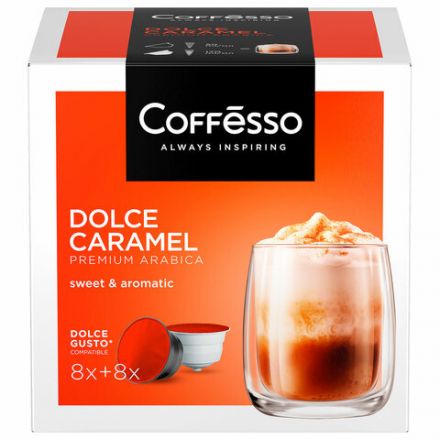 Кофе в капсулах COFFESSO "Dolce Caramel" для кофемашин Dolce Gusto, 8 порций, 102155