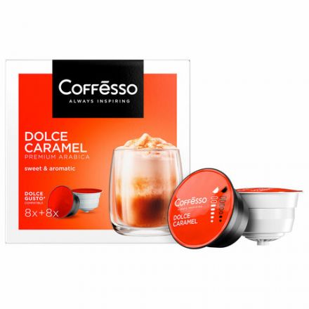 Кофе в капсулах COFFESSO "Dolce Caramel" для кофемашин Dolce Gusto, 8 порций, 102155