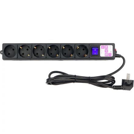 Сетевой фильтр Power Cube 1,9м 6 розеток, 16А/3,5кВт, провод 3x1,0 Сетевой фильтр Power Cube 1,9м 6 розеток, 16А/3,5кВт, провод 3x1,0