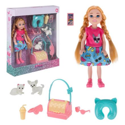 КУКЛА "Alisa Little Love", НАБОР, 2 питомца + 6 аксессуаров, 14,4 см, АССОРТИ, 2 вида, 1TOY