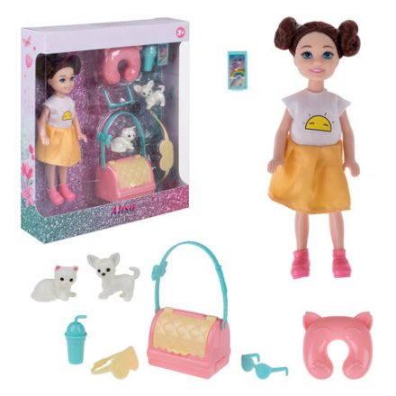 КУКЛА "Alisa Little Love", НАБОР, 2 питомца + 6 аксессуаров, 14,4 см, АССОРТИ, 2 вида, 1TOY