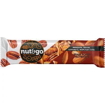 Батончик миндальный NUT N GO с пеканом КА,18 шт /уп