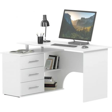 Стол компьютерный Сокол КСТ-09  Левый Белый