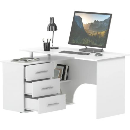 Стол компьютерный Сокол КСТ-09  Левый Белый