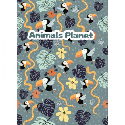 Тетрадь общая M&G Animal, А5, 64 л, клет, цвет в асс,в пласт обложке