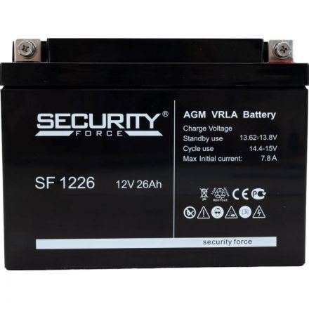 Батарея для ИБП Security Force SF 1226 12В/26, болт М6 (166x175x126мм) Батарея для ИБП Security Force SF 1226 12В/26, болт М6 (166x175x126мм)
