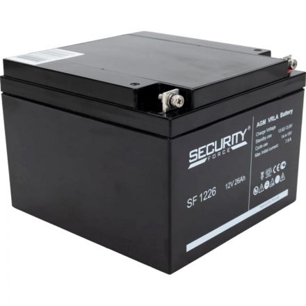 Батарея для ИБП Security Force SF 1226 12В/26, болт М6 (166x175x126мм) Батарея для ИБП Security Force SF 1226 12В/26, болт М6 (166x175x126мм)