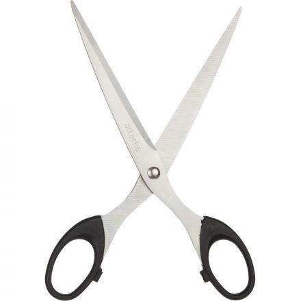 Ножницы Attache 190 мм с пластиковыми симметричными ручками черного цвета