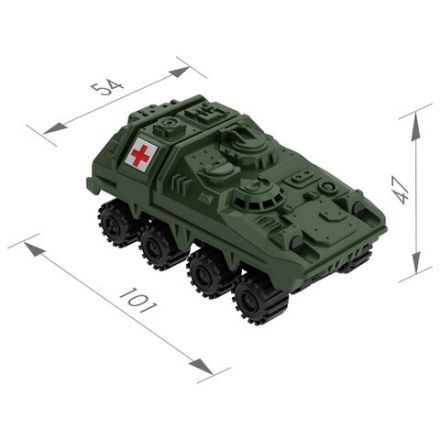 Военная машина игрушечная БРОНЕТРАНСПОРТЕР "Санитар", пластик, 10,1x5,4x4,7 см, НОРДПЛАСТ, 377